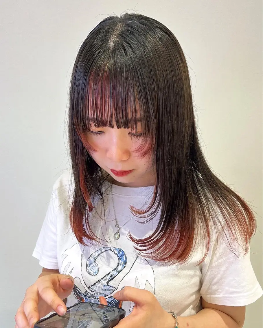 ロング カラー SAKURA 顔まわり/髪質改善のヘアスタイル