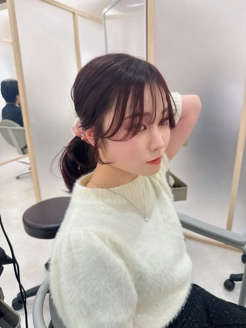 ミディアム カット ヘアカラー トリートメント 韓国ヘア🎀 まりかのヘアスタイル