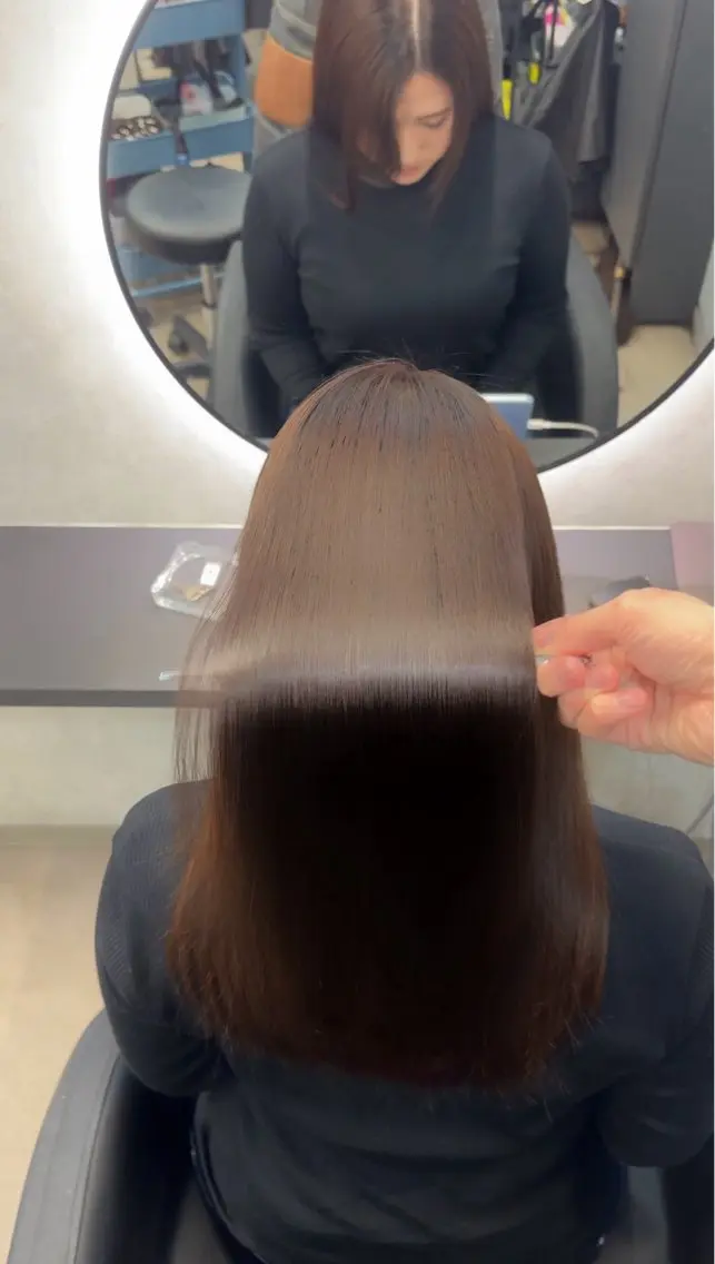 ロング カラー ヘアアレンジ カット ヘアカラー 縮毛矯正 トリートメント 新宿 /髪質改善/ レイヤー/ヒュウガのヘアスタイル