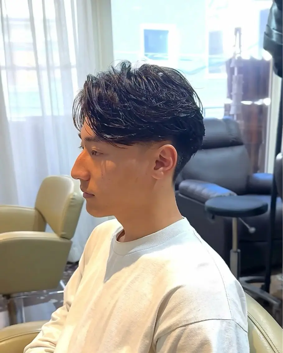 メンズ カット パーマ 原田 黎也のヘアスタイル