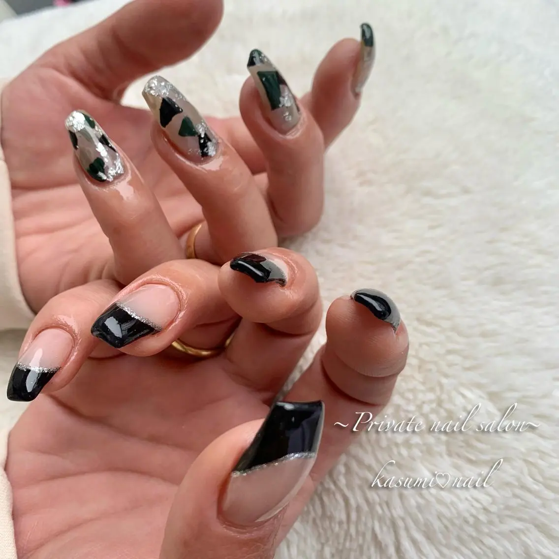 ネイル アートネイル ラメ(グリッター) マグネットネイル ミラーネイル 持ち込み KASUMI♡ Nailのネイルデザイン
