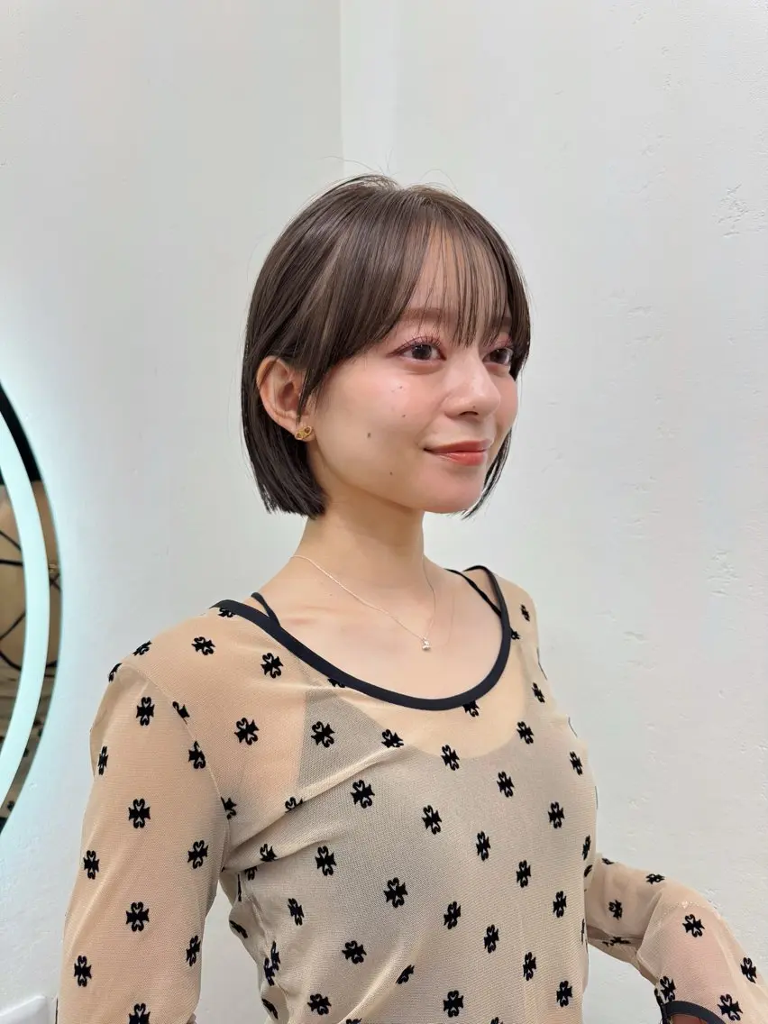 ショート カラー ボブ レイヤー🐑髪質改善 顔周りカット/みきとのヘアスタイル