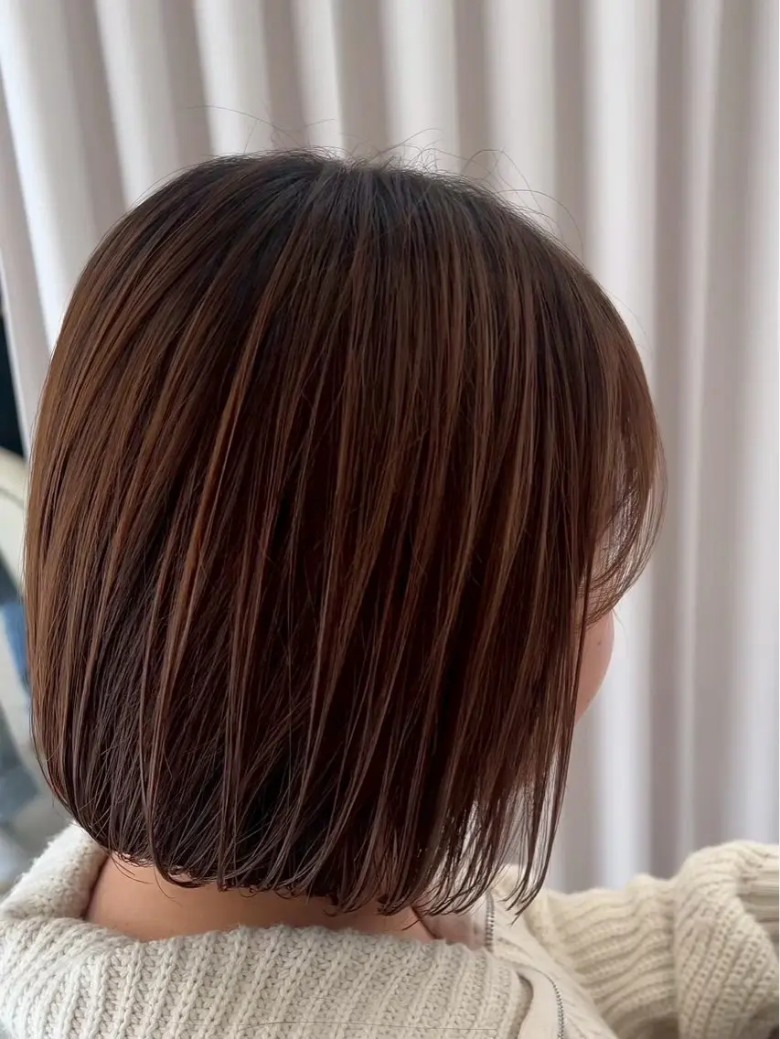 ショート カット センターパート 韓国ヘア・綾也のヘアスタイル