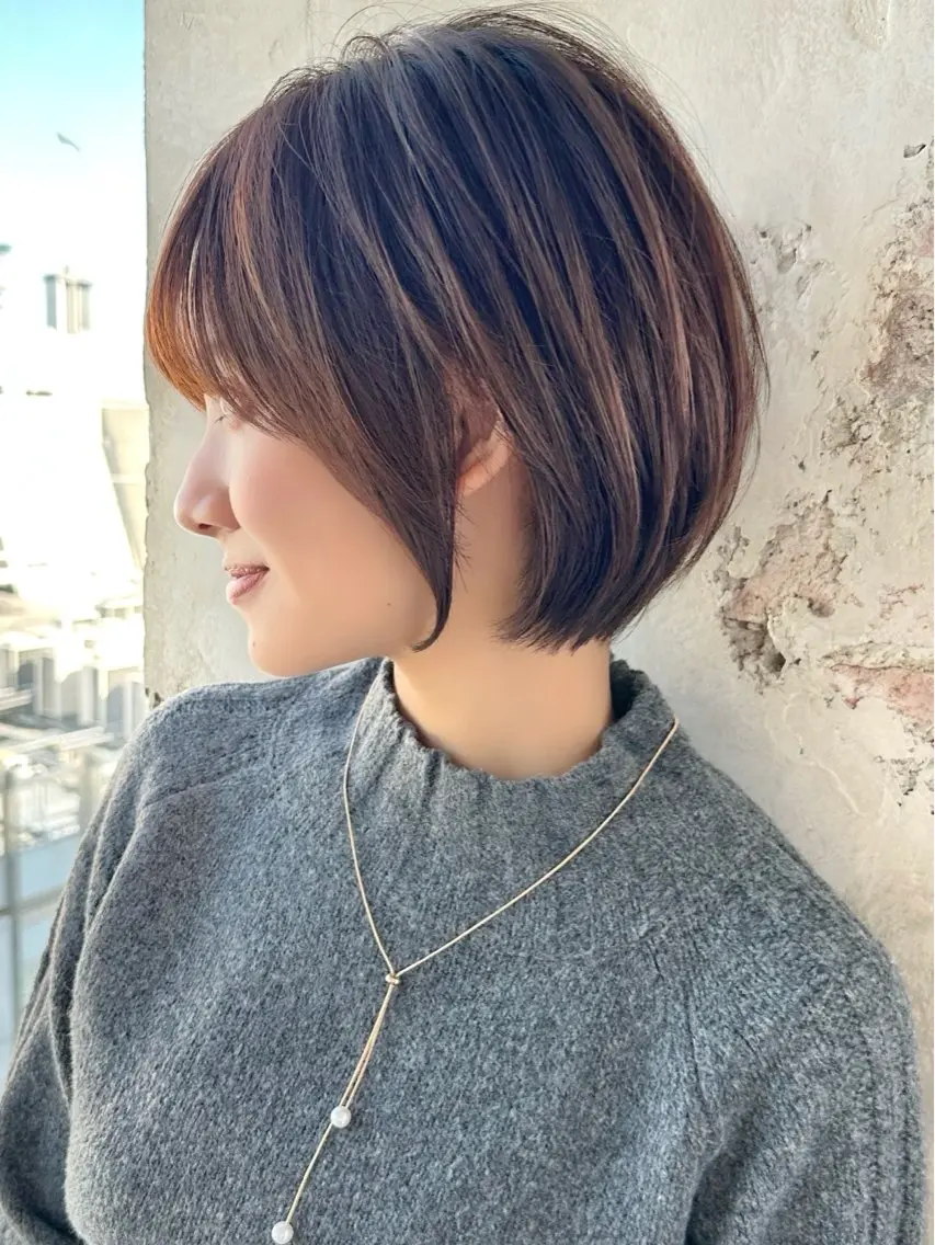 ショート カラー パーマ ショートボブ ボブ 似合わせカット ショートヘア 小顔カット カット ヘアカラー トリートメント ショート、ボブの神✨ 峯朋也✂︎✨のヘアスタイル