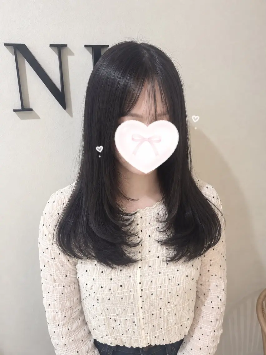 セミロング 韓国風ヘア レイヤーカット カット ヘアカラー 京都/マツエク 透明感/HIBIKIのヘアスタイル