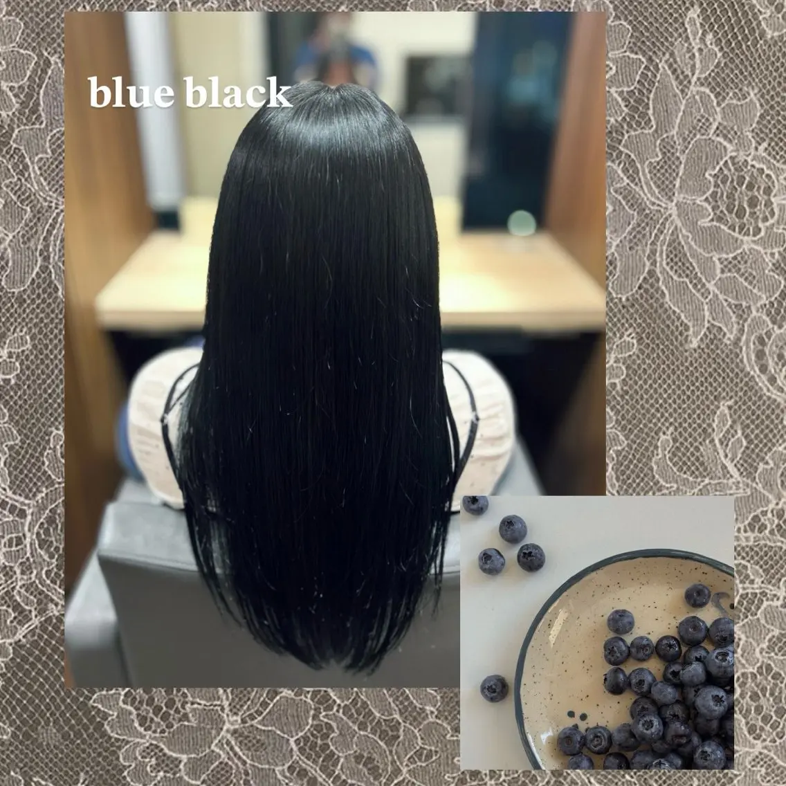 カラー 黒髪 ブルーカラー ブルーブラック 透明感カラー ヘアカラー 阿部 さくらのヘアスタイル