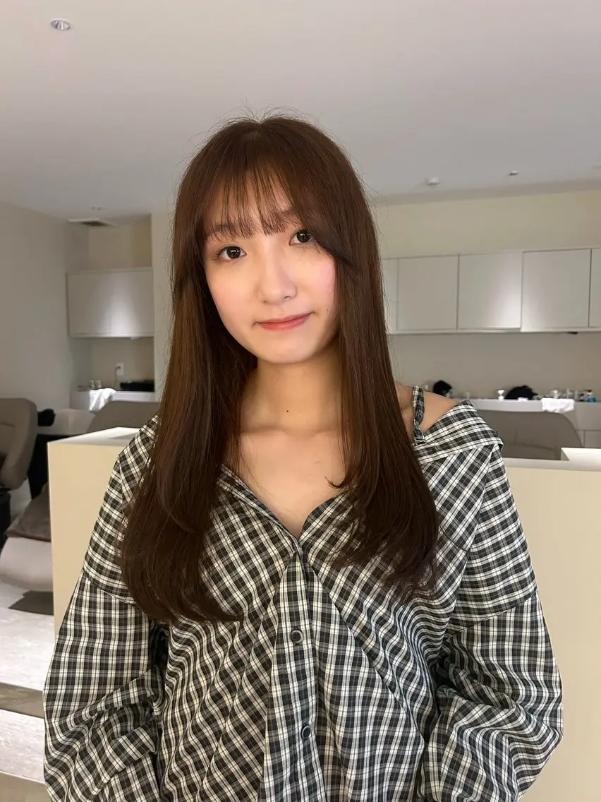 ロング カラー レイヤーカット カット ヘアカラー トリートメント 透明感カラー レイヤー/むつきのヘアスタイル