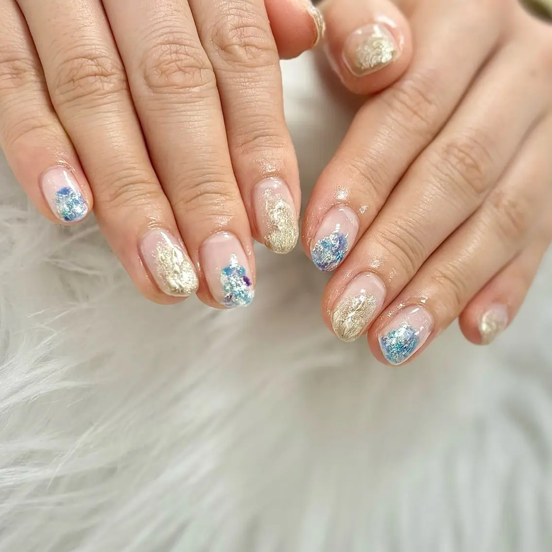 ネイル クリアネイル グラデーション ラメ(グリッター) ラメグラデーション オフィスネイル ハンドネイル PROVE 彩華のネイルデザイン