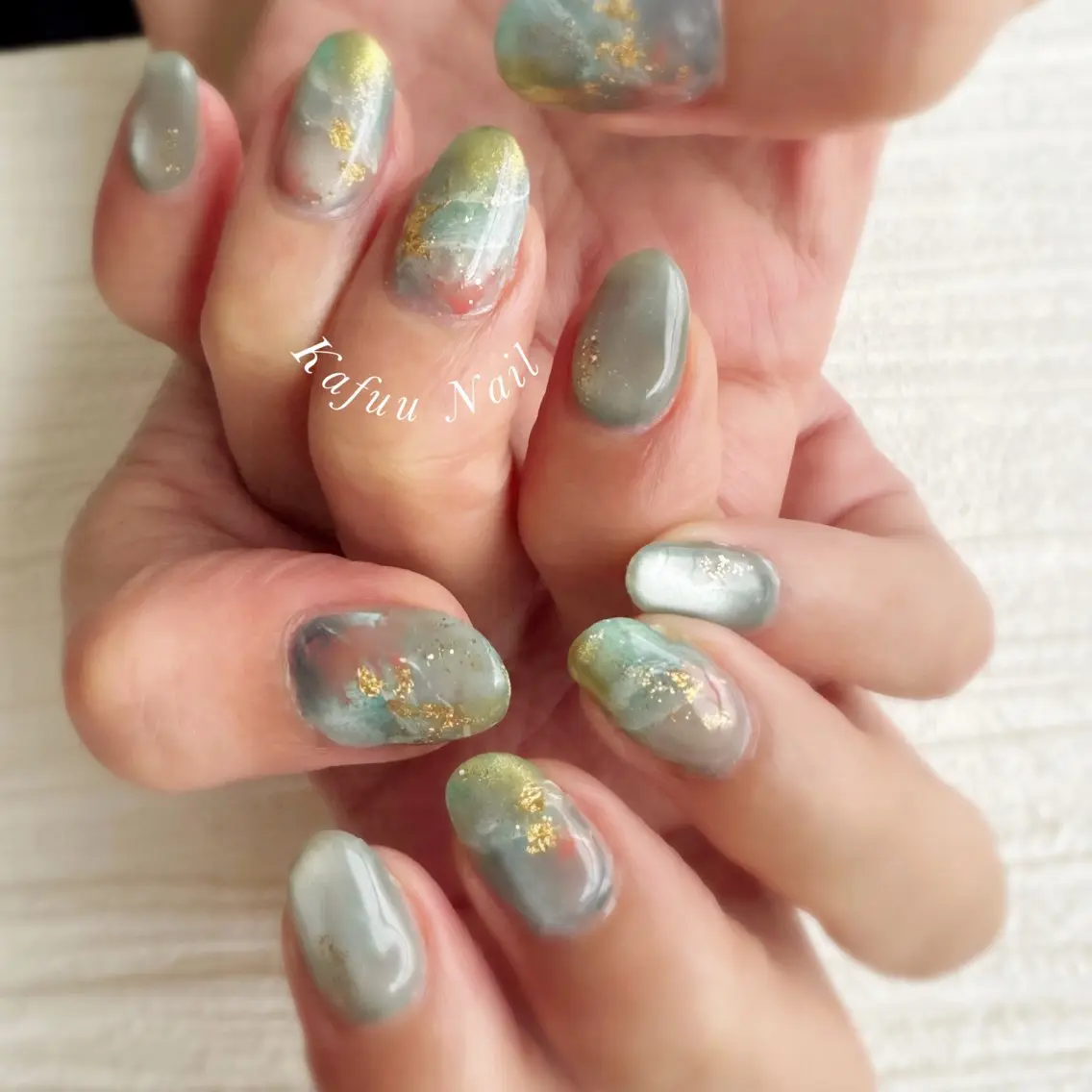 ネイル マグネットネイル 大理石ネイル(マーブル) Kafuu Nailのネイルデザイン