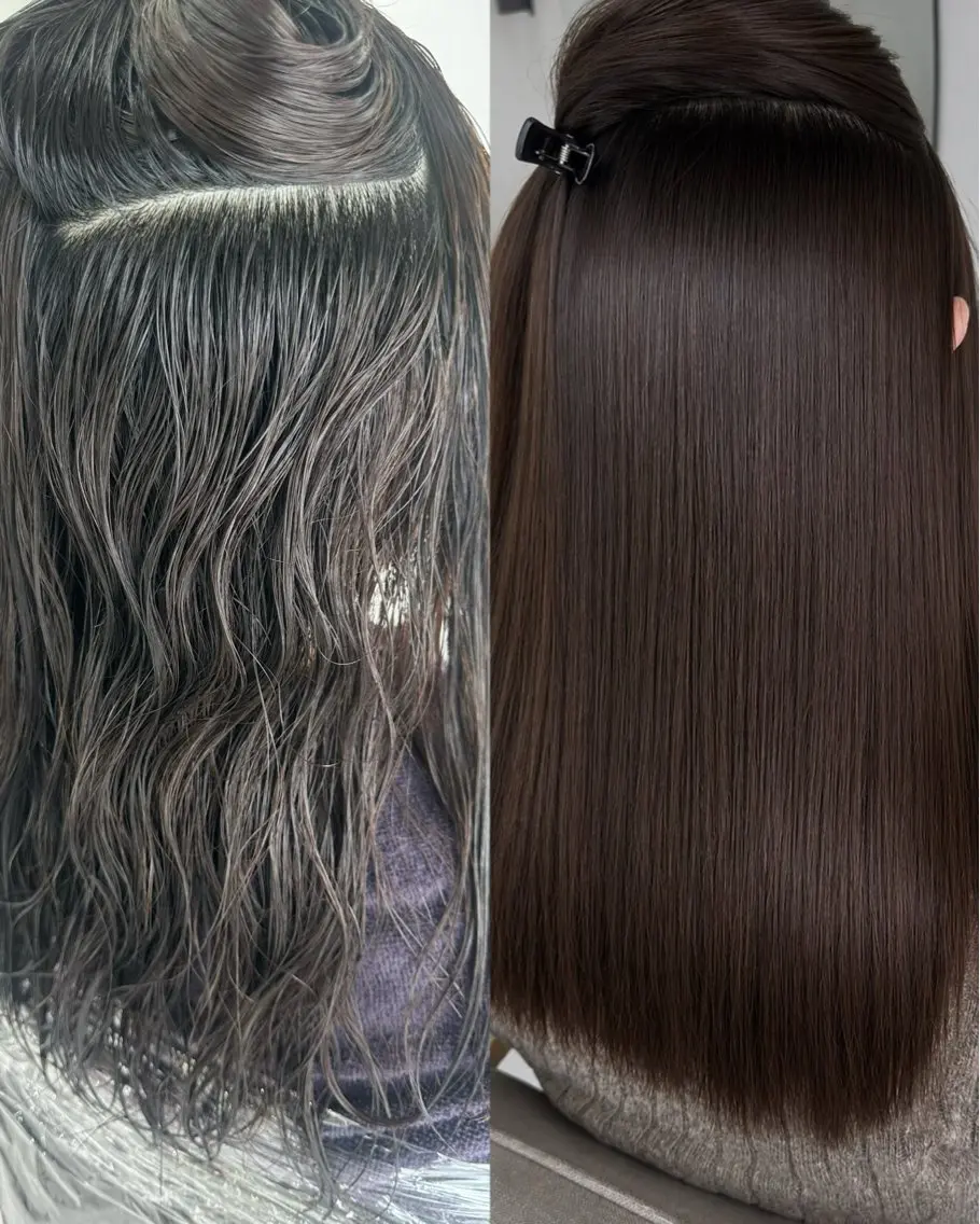 ロング カット 縮毛矯正 トリートメント むっちー/超高濃度 水素髪質改善サロンのヘアスタイル