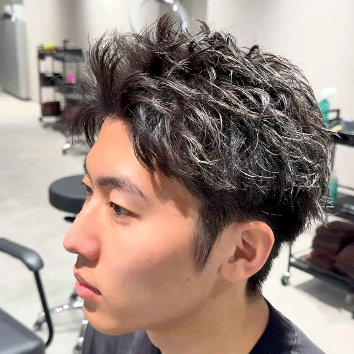 ショート パーマ メンズ アップバング メンズパーマ スパイキーショート ショートヘア カット パーマ メンズパーマ職人 パーマ🔥ritaのヘアスタイル
