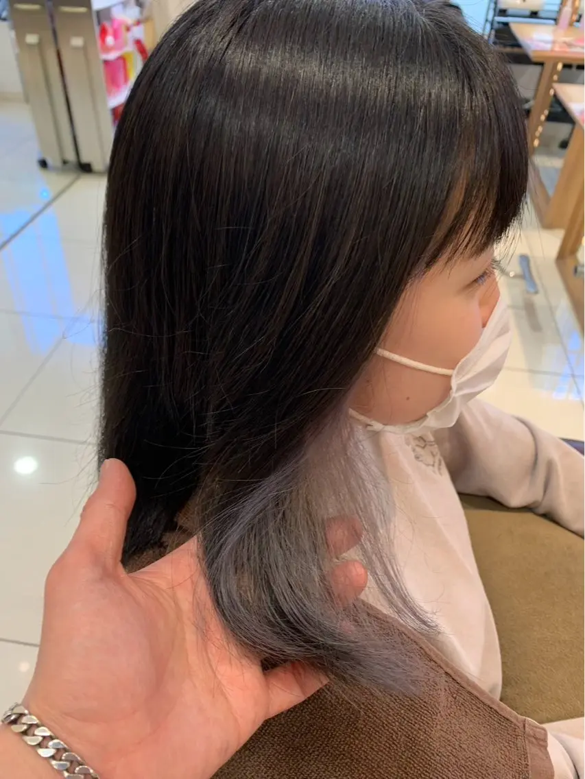 セミロング ヘアカラー ブリーチෆ‪ハイトー ンカラー☾runaのヘアスタイル
