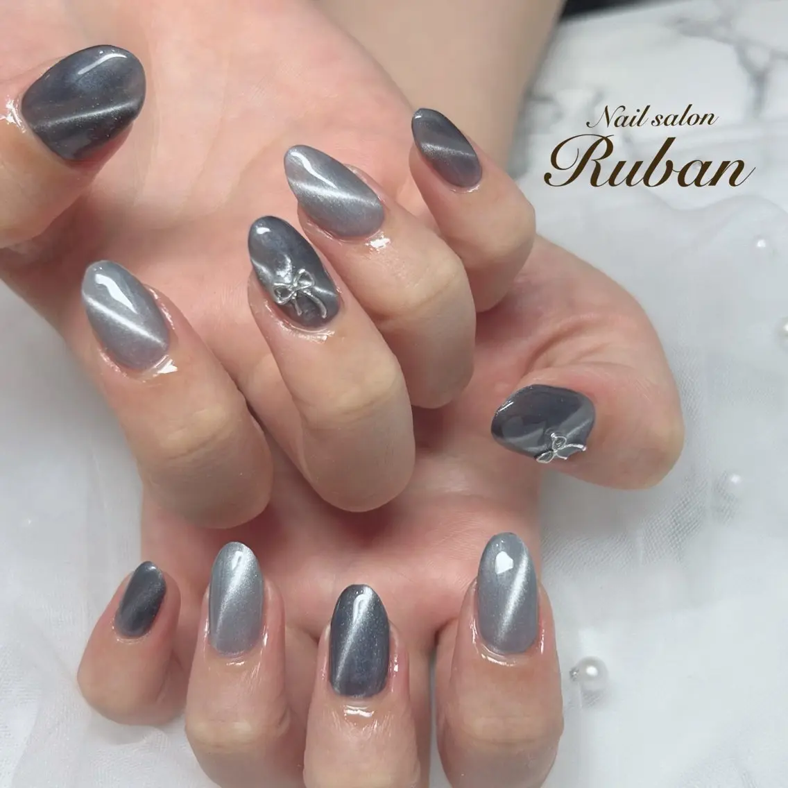 ネイル マグネットネイル リボン Nail salon Rubanのネイルデザイン