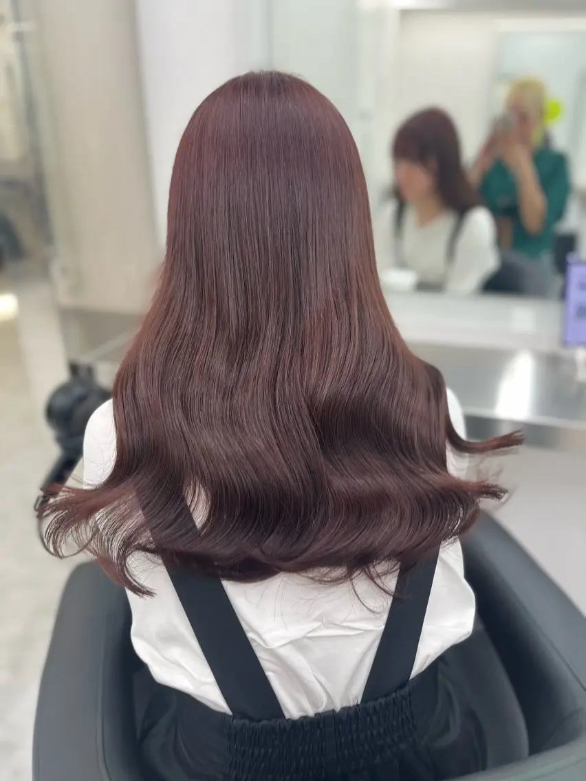 ロング カット ヘアカラー トリートメント ヘアセット 🍒韓国暖色ヘア NO.1🍒🪽のヘアスタイル