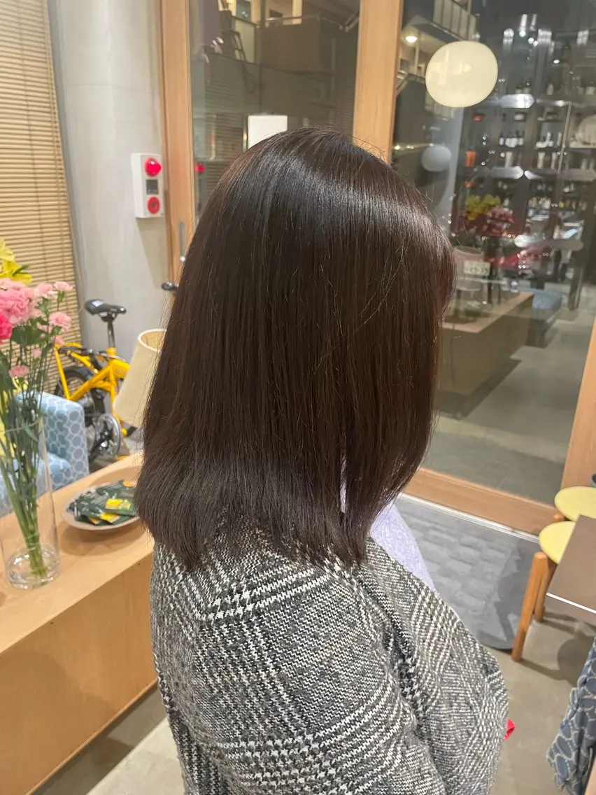 ミディアム カラー 透明感カラー イルミナカラー 樋口 花穂のヘアスタイル