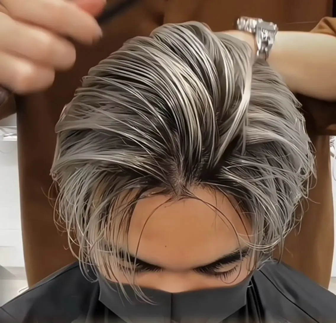 カラー メンズ メンズバレイヤージュ メンズハイライト バレイヤージュ ハイライトカラー ヘアカラー 原宿/ハイライト バレイヤージュ/大智のヘアスタイル