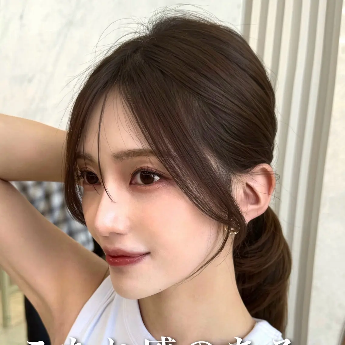 セミロング カット 似合わせレイヤー/ 透明感カラーのヘアスタイル