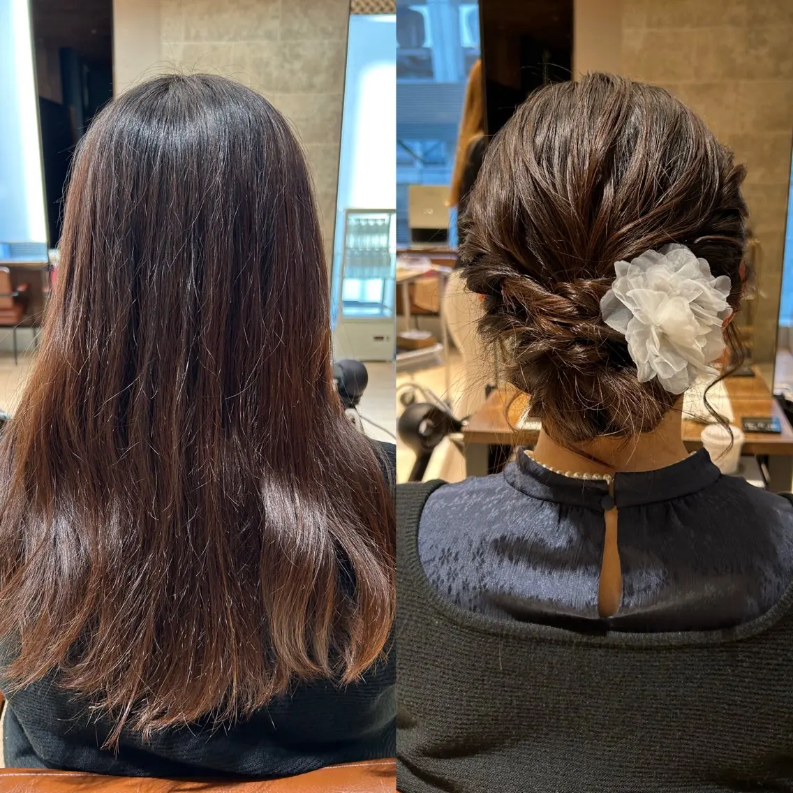セミロング カラー ヘアアレンジ 結婚式・ブライダル ヘアセット 髙木美緒🌿 レイヤー/アレンジのヘアスタイル