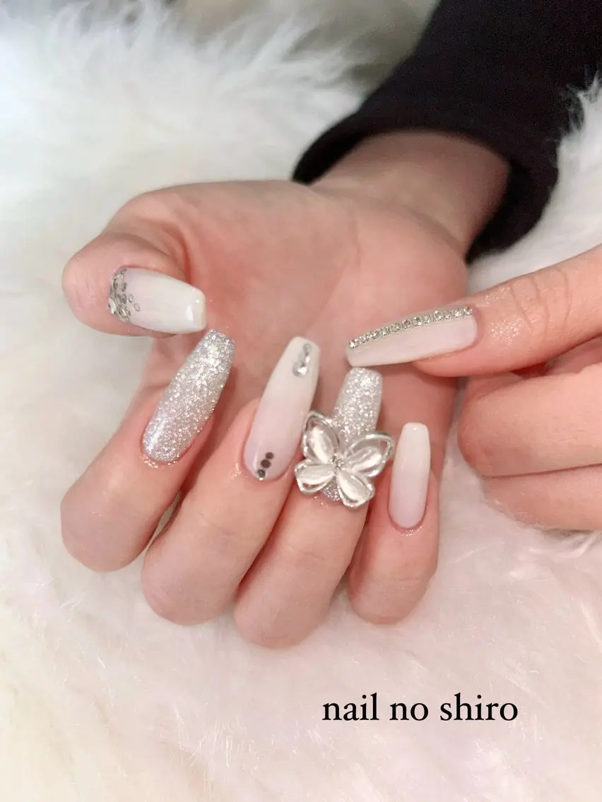ネイル フラッシュネイル ホワイト ハンドネイル nail no shiro/耳つぼのその他イメージ