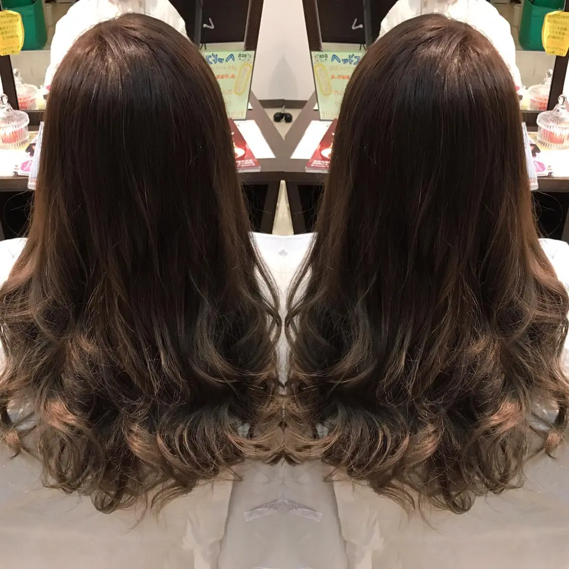 ロング カラー アッシュ グラデーションカラー 岡本 智次のヘアスタイル