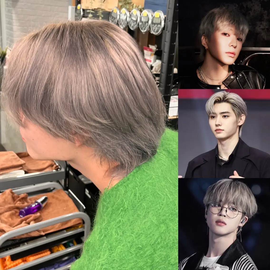 ショート カラー メンズ メンズブリーチ メンズハイトーン ブリーチ ハイトーンカラー シルバー ヘアカラー CORE もえかのヘアスタイル