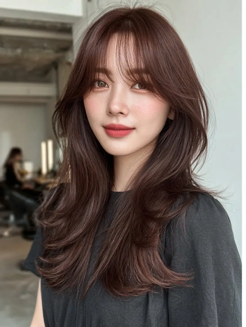 ロング カラー ヘアカラー 韓国×艶ハイトーンが かわいい✨️リオ🍒のヘアスタイル