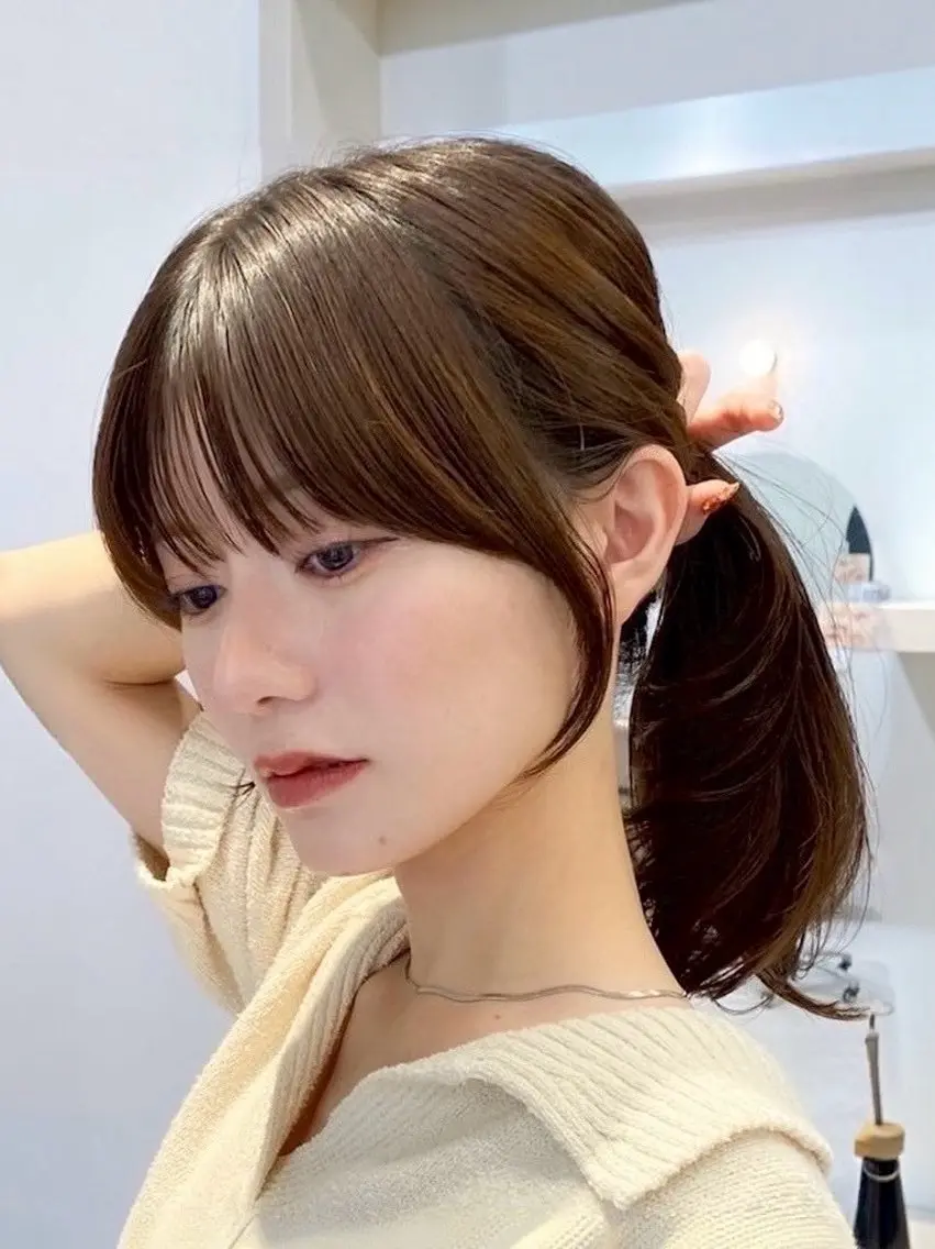 ミディアム カット 立川 🫧 ブリーチ 艶髪カラー🧸✨️のヘアスタイル