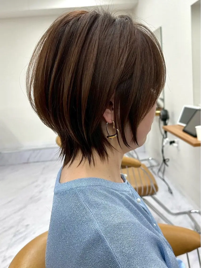 ショート カラー ヘアカラー トリートメント 🎀ツヤ髪×モテヘア 🎀池袋/カナエのヘアスタイル