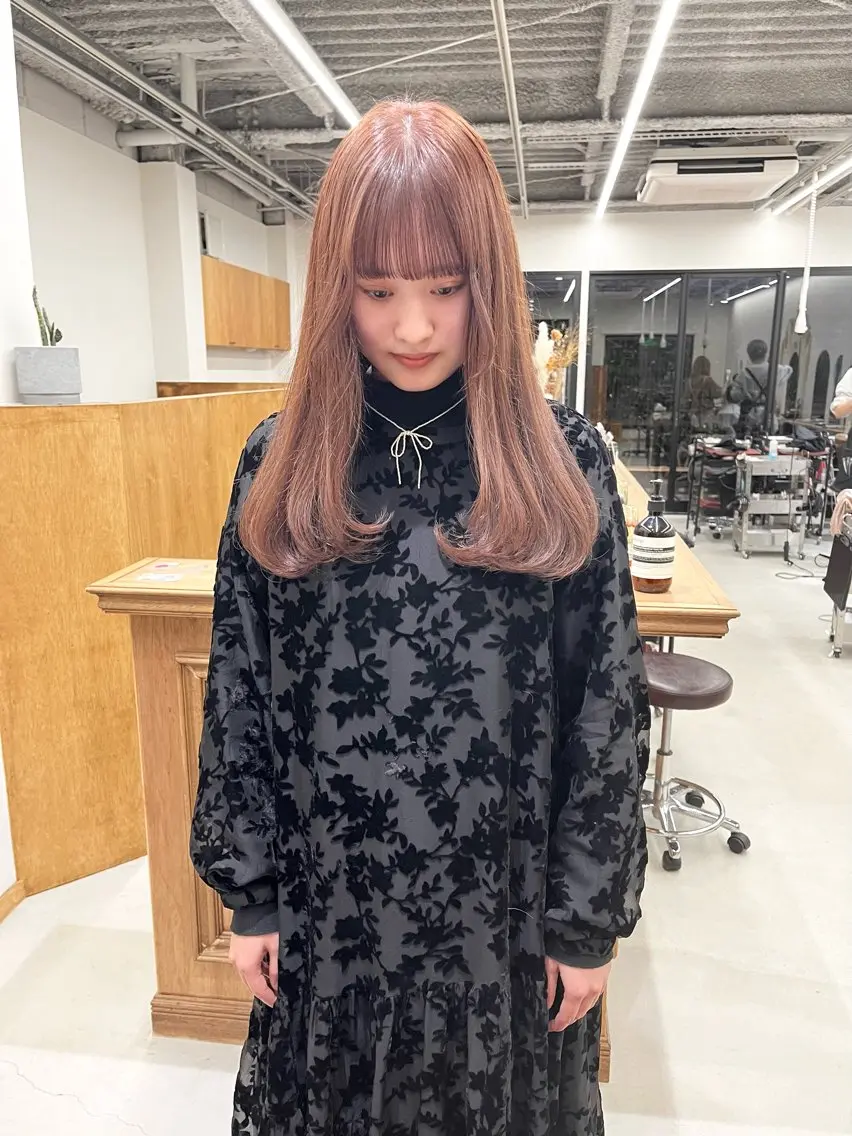 ロング カラー ヘアアレンジ ブリーチ ダブルカラー ブリーチなしカラー ena/ブリーチなし 透明感・レイヤー🎀のヘアスタイル