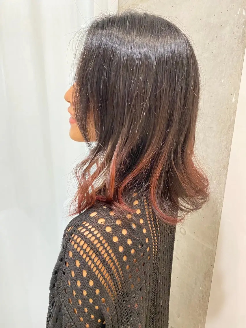 ミディアム カラー デザインカラー ヘアカラー トリートメント 田中 アキオのヘアスタイル