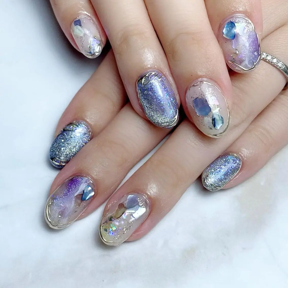 ネイル 持ち込み ニュアンスネイル ショートネイル ameria meguのネイルデザイン