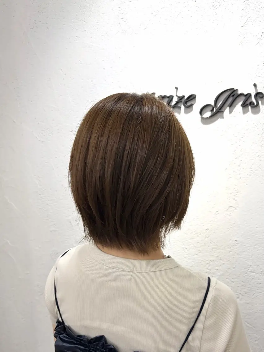 ショート カラー ボブレイヤー ブラウンカラー ボブ レイヤーカット ショートヘア 韓国レイヤー🦋 ブリーチtomokoのヘアスタイル