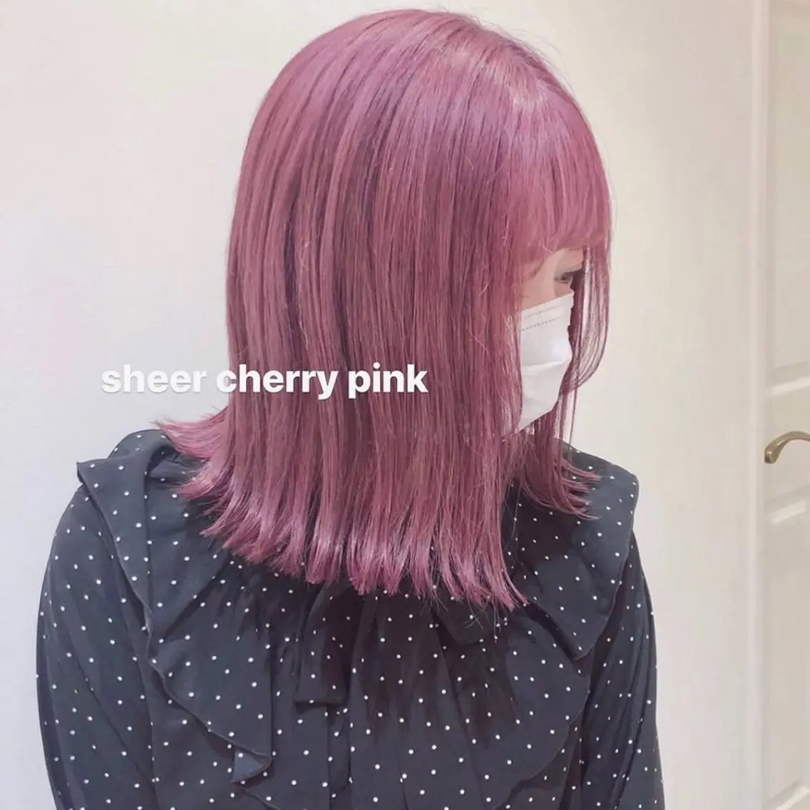 セミロング ヘアカラー SHION🍒ྀི/ ヘアメ/ピンクカラーのヘアスタイル