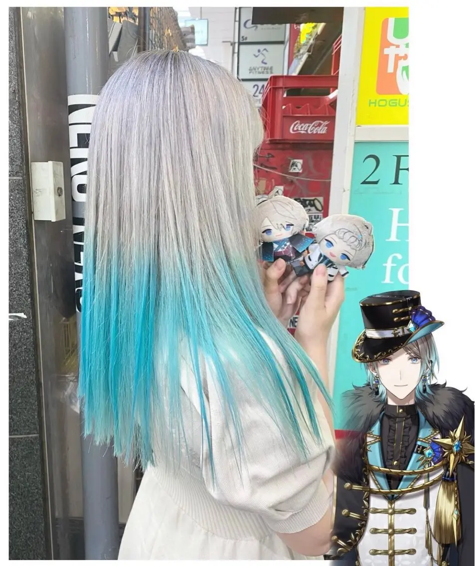 セミロング カラー ブリーチ グラデーションカラー ヘアカラー TSUNO🦖 派手髪/オタク美容師のヘアスタイル