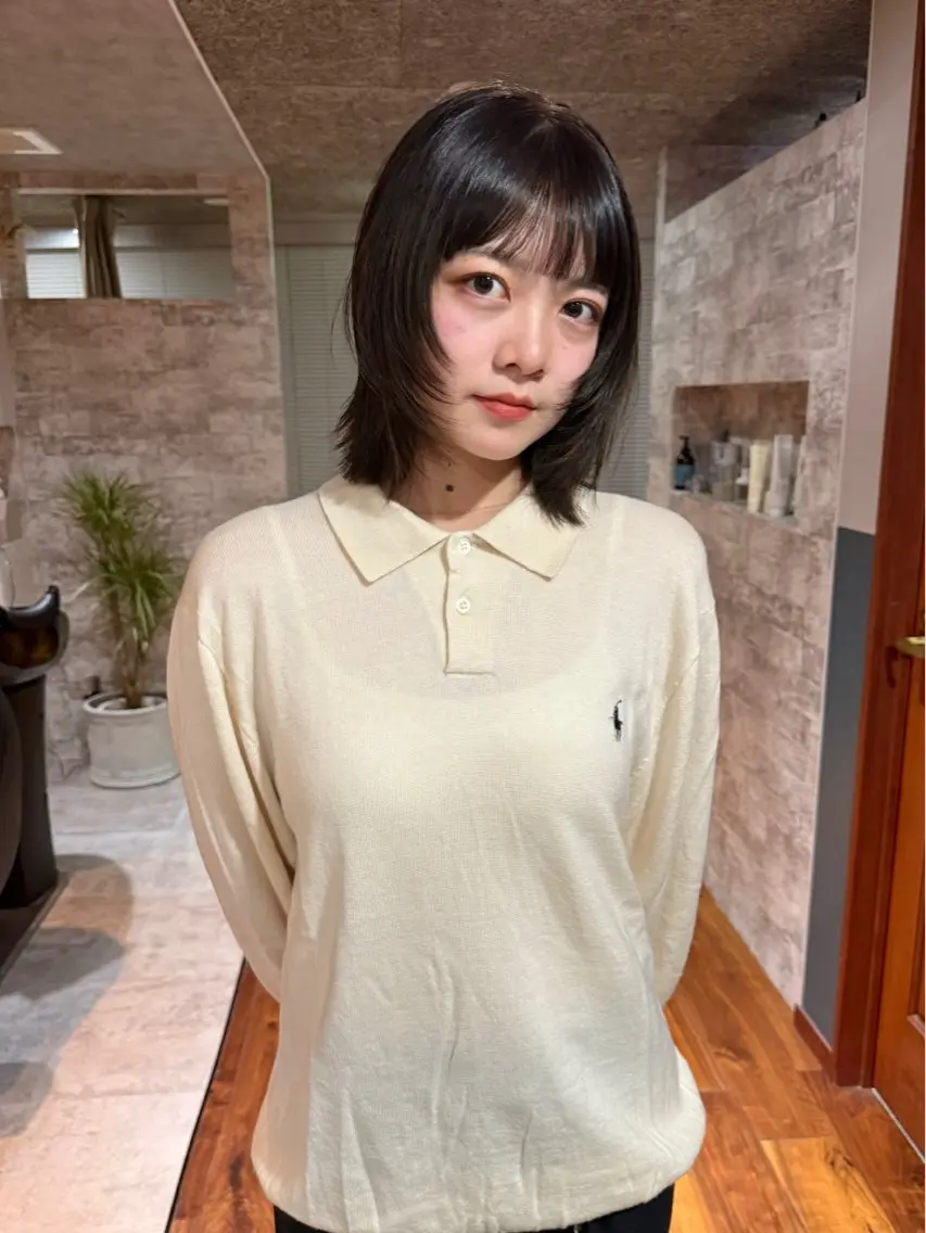 ミディアム カラー パーマ 透明感カラー カット ヘアカラー 縮毛矯正 トリートメント mai / linoah˚✧のヘアスタイル