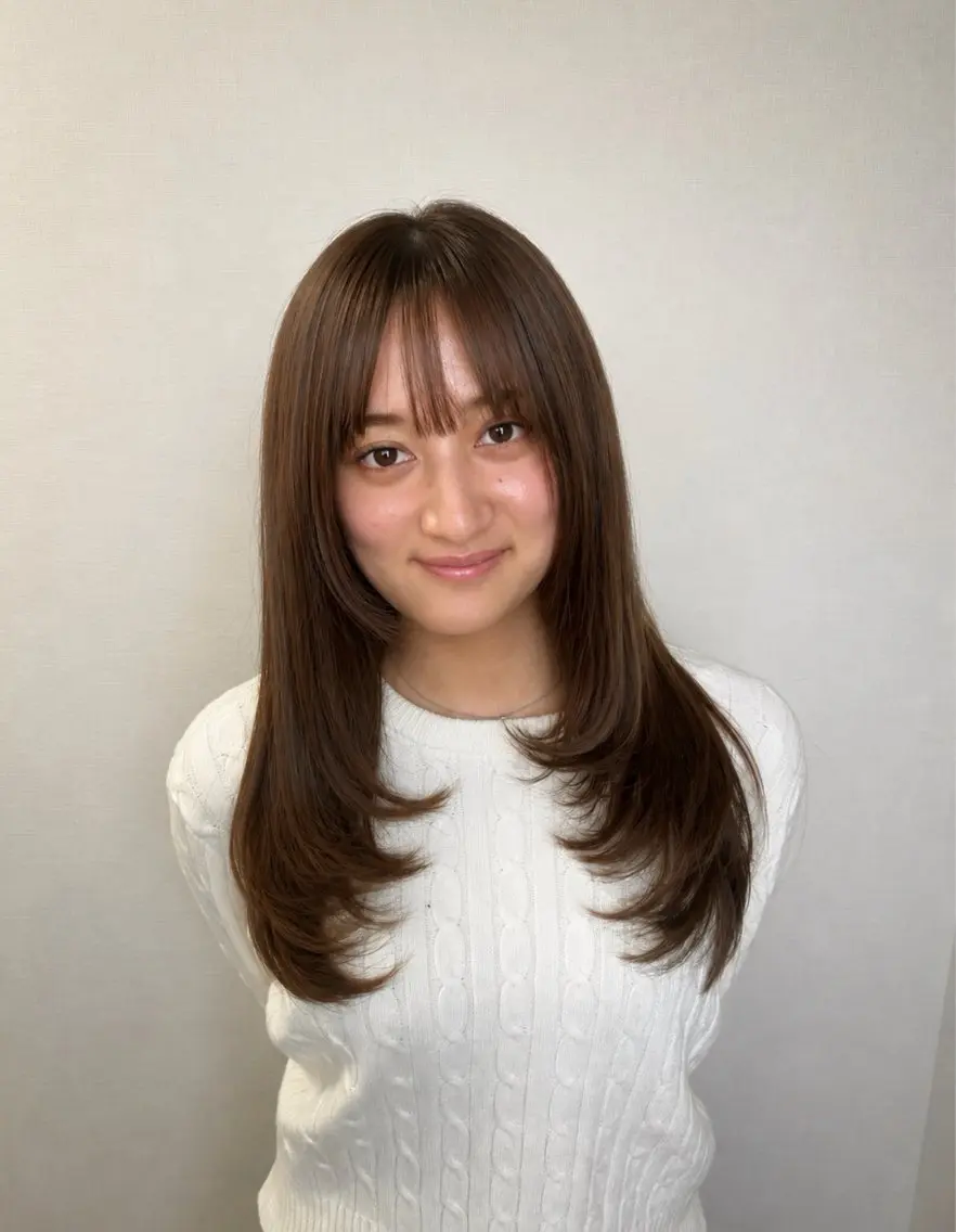 セミロング レイヤーカット カット ヘアカラー 沼野 奈美/CREAMのヘアスタイル