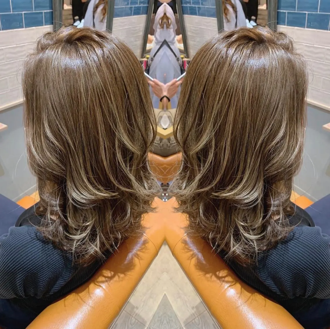 ミディアム カラー ヘアアレンジ ベージュカラー ハイライトカラー イルミナカラー ミルクティーベージュ ハイライト 髪質改善特化 ミサワコウキのヘアスタイル