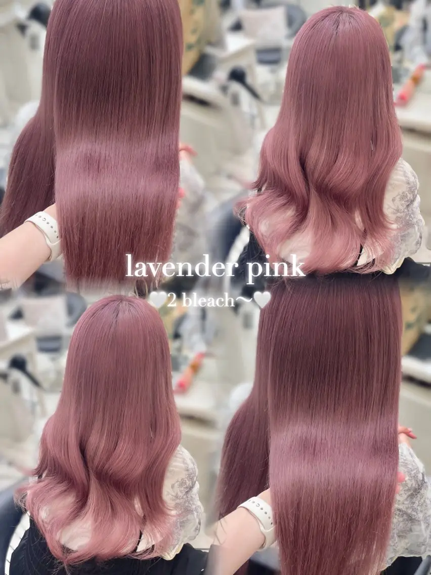ロング カラー ブリーチ ピンクカラー ヘアカラー トリートメント 𝐧𝐚𝐨♡ ハイトーン/ピンクのヘアスタイル