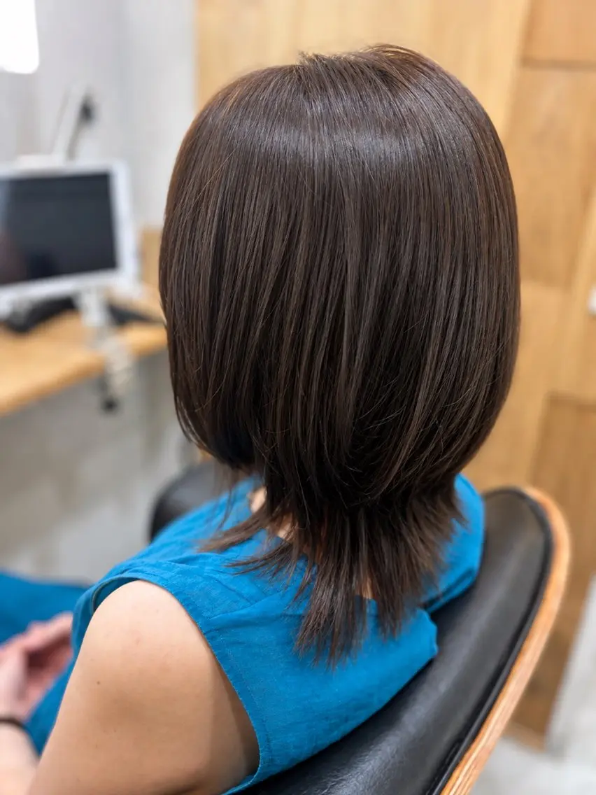 ミディアム カット ヘアカラー トリートメント 白鳥 正孝のヘアスタイル
