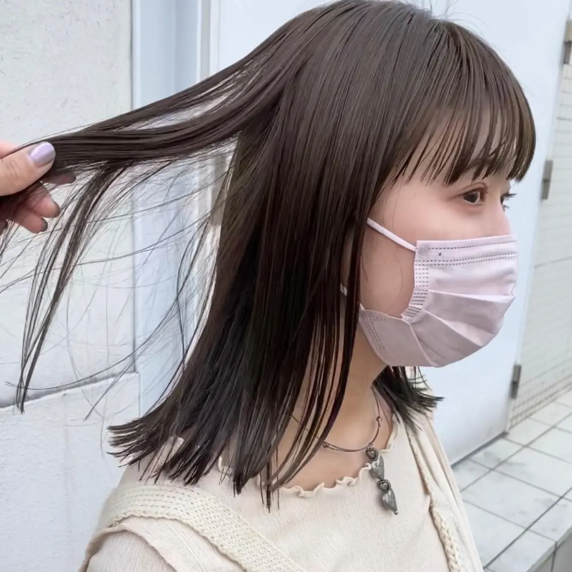 ミディアム パーマ 縮毛矯正 ストレートパーマ デザインカラー🥂 YUKAのヘアスタイル