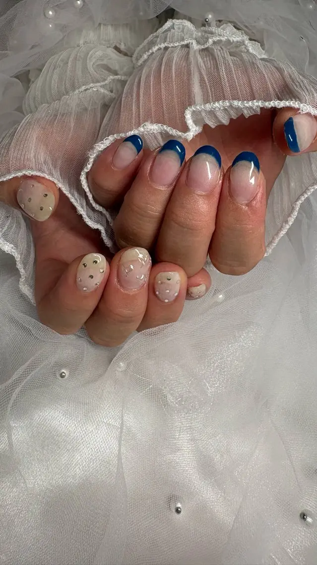 ネイル ドット ネイビー ハンドネイル Nail Salon macherieのネイルデザイン