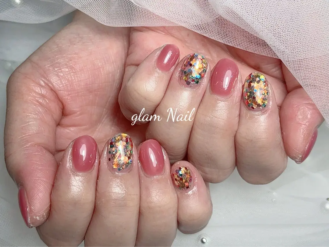 ネイル エツメ💅 長さ出し🎀デザインのネイルデザイン