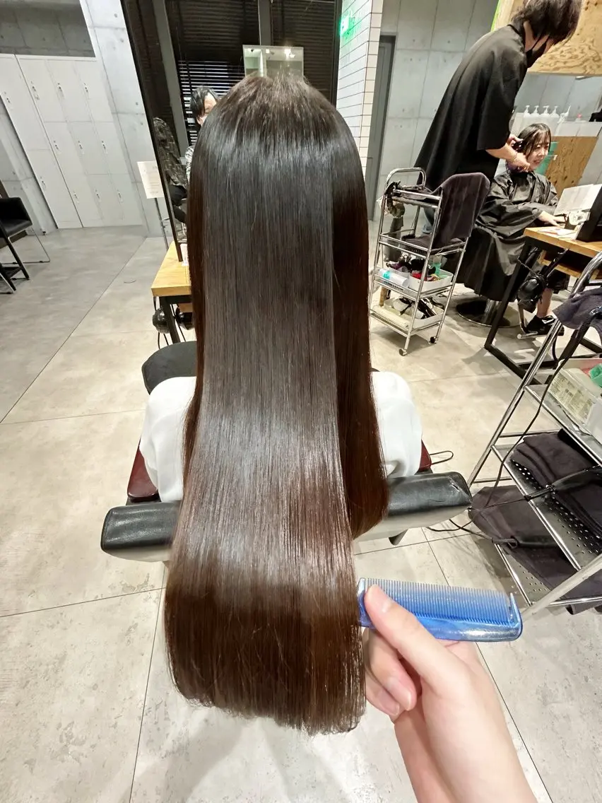 ロング カット 縮毛矯正 トリートメント 🌈艶髪人気№１🌈 newi池袋店⭐江口のヘアスタイル