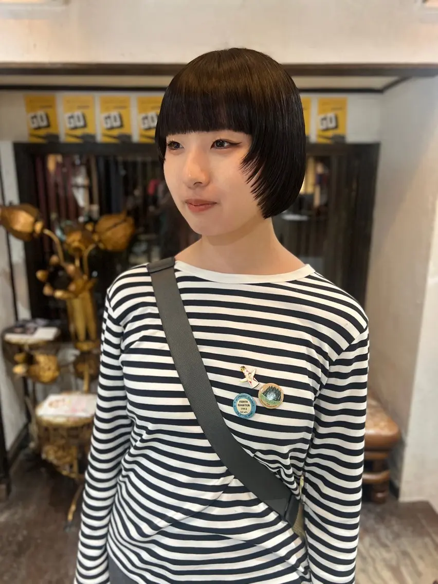 ショート ボブ カット ボブパーマ/レイヤー ヒロモトアサカのヘアスタイル