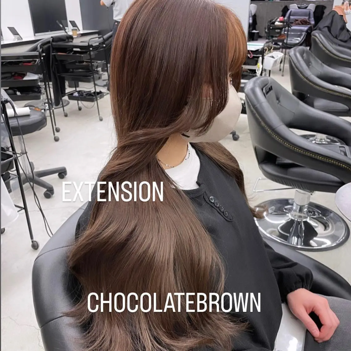 ロング カラー エクステ エクステ🩵ブリーチ 韓国ヘア🩵KAEのヘアスタイル