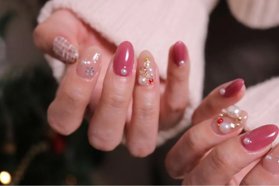 ネイル オーロラネイル 長さ出し ジェルネイル 韓国ネイル 持ち込み MH Nailのネイルデザイン