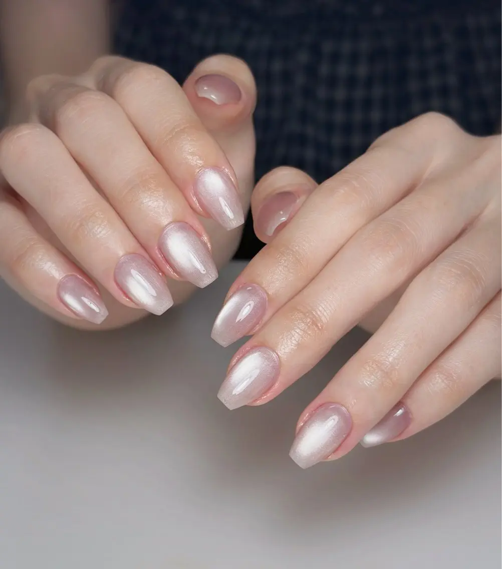 ネイル オーロラネイル 長さ出し フットネイル 韓国ネイル ラメ(グリッター) 👍thumbs up nail👍のネイルデザイン