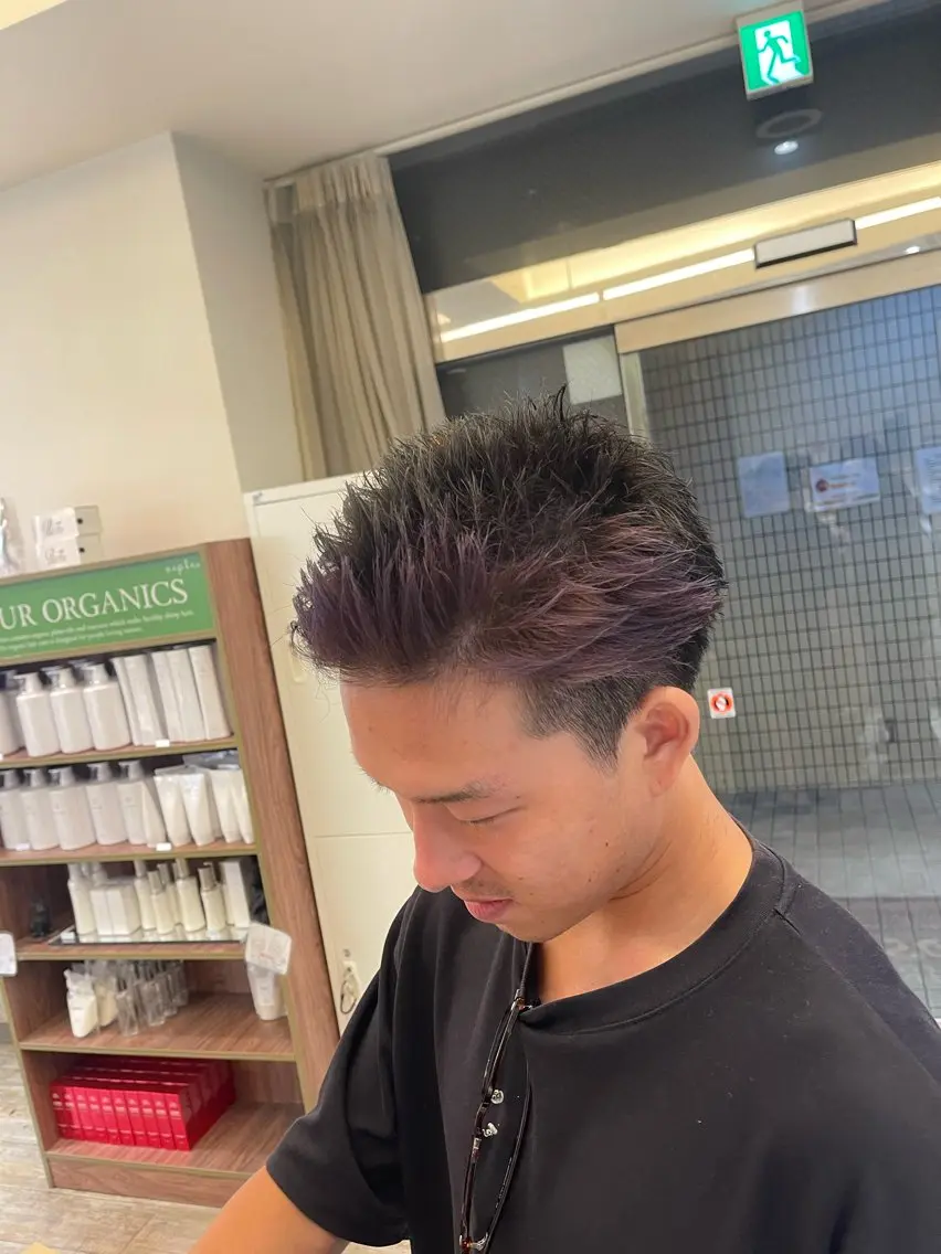 ショート カラー メンズ オールバック スパイキーショート ショートヘア カット ヘアカラー ✂️メンズ特化✂️ 沖田　共洋のヘアスタイル