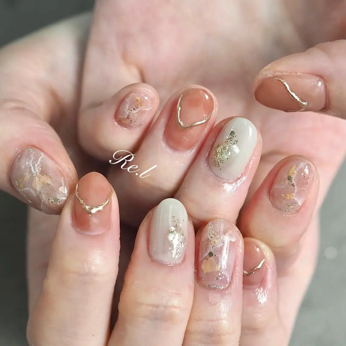 ネイル ニュアンスネイル モチの良さ◉ フィルインネイル♡のネイルデザイン