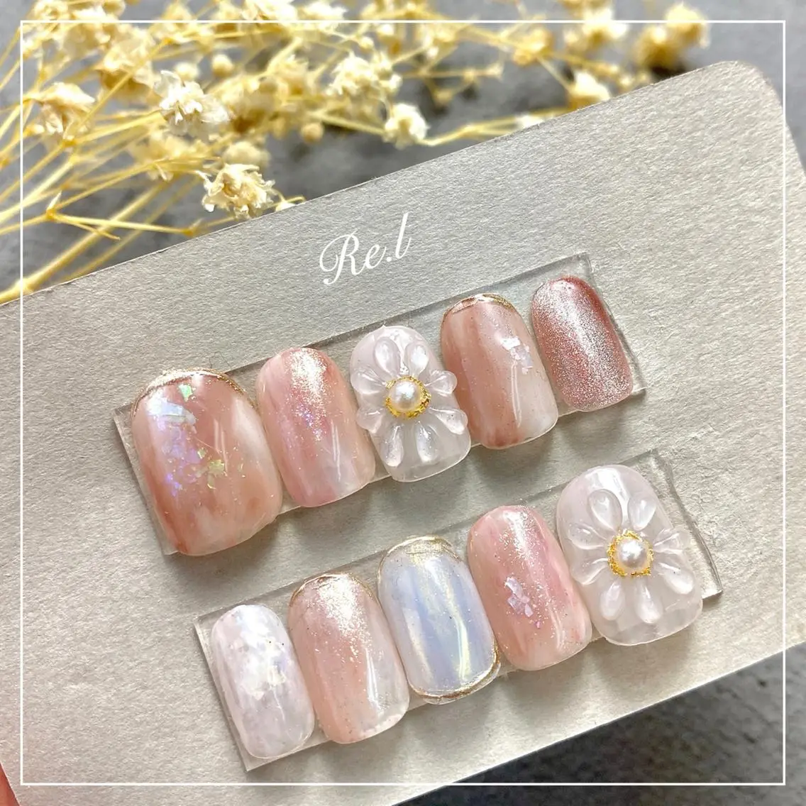 ネイル フラワーネイル ニュアンスネイル ぷっくりネイル モチの良さ◉ フィルインネイル♡のネイルデザイン
